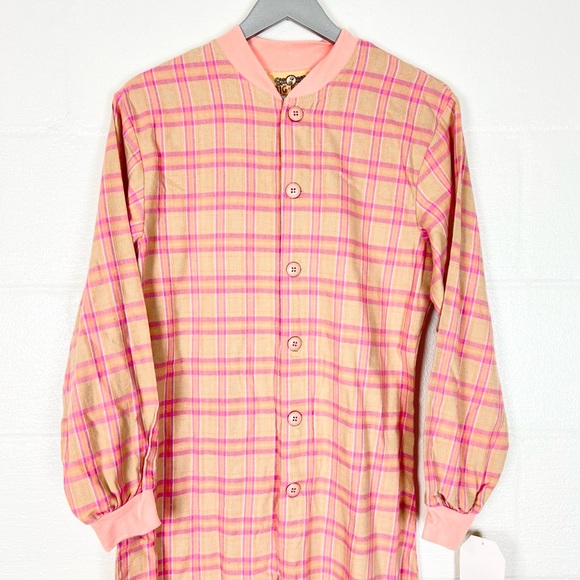 Big Feet adult footed pajamas New with tags size XS peach pink flannel - Picture 2 of 7